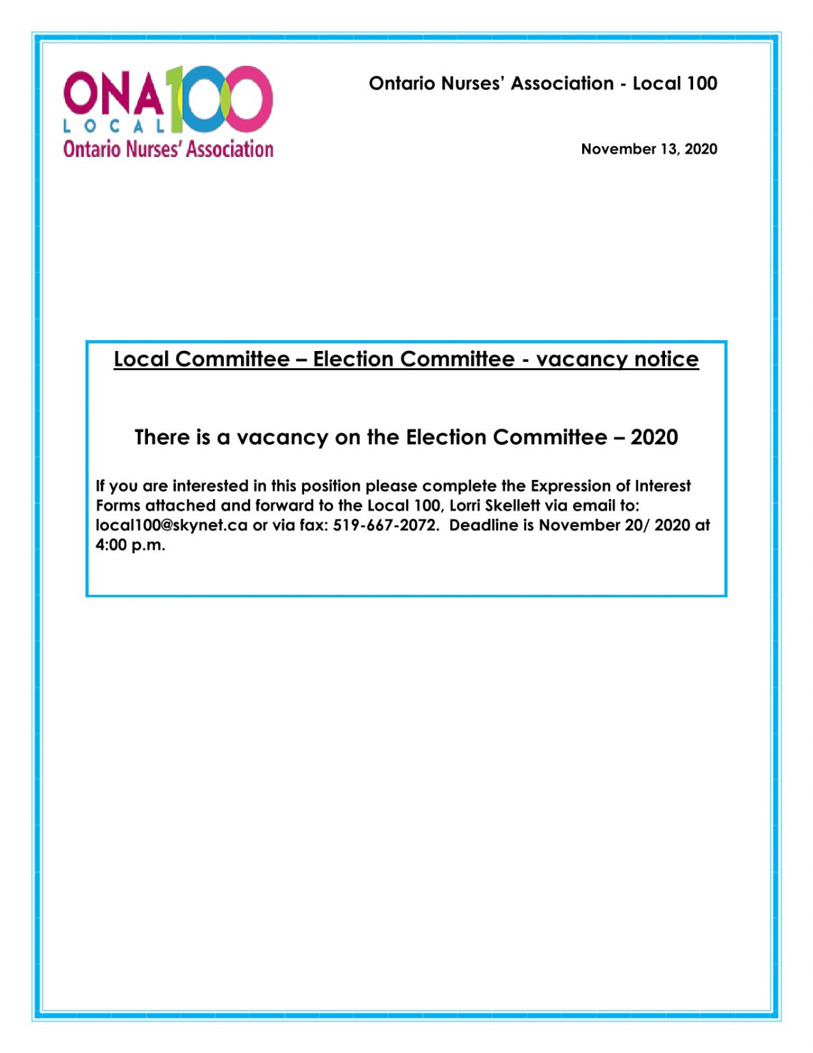 News Archive The Ontario Nurses Association